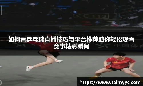 如何看乒乓球直播技巧与平台推荐助你轻松观看赛事精彩瞬间