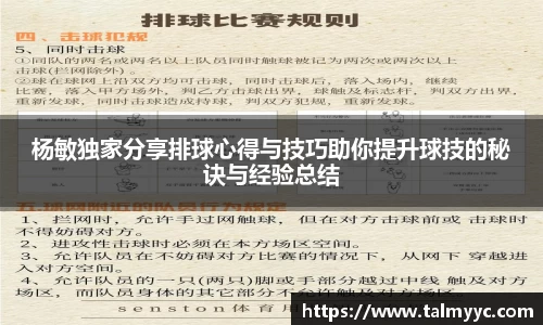 杨敏独家分享排球心得与技巧助你提升球技的秘诀与经验总结