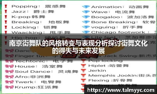 南京街舞队的风格转变与表现分析探讨街舞文化的得失与未来发展
