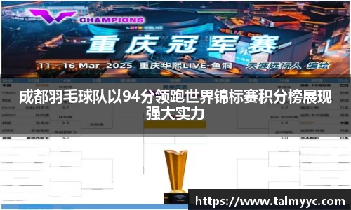 成都羽毛球队以94分领跑世界锦标赛积分榜展现强大实力